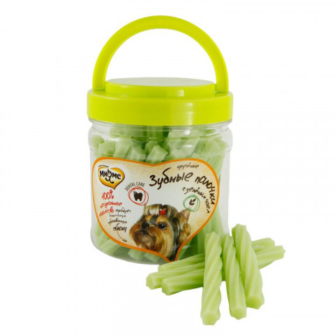 Мнямс лакомство Крученые зубные палочки с зелёным чаем для собак - 340 гр
