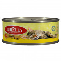 Berkley Adult Cat Beef & Venison № 12 паштет для взрослых кошек с натуральной говядиной и олениной, маслом лосося и ароматным бульоном - 100 г