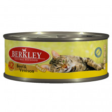 Berkley Adult Cat Beef & Venison № 12 паштет для взрослых кошек с натуральной говядиной и олениной, маслом лосося и ароматным бульоном - 100 г
