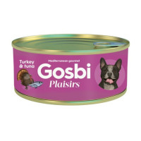 Влажный корм Gosbi Plaisirs для взрослых собак с индейкой и тунцом - 185 г