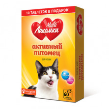 Multi Лакомки Витаминизированное лакомство Активный питомец для кошек - 70 таблеток