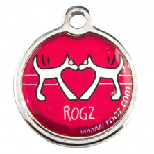 Адресник на ошейник для собак ROGZ Fancy Dress Красный L - 31 мм