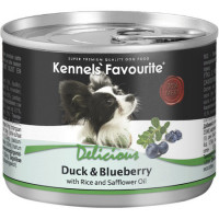 Влажный корм Kennels` Favourite Duck & Blueberry для взрослых собак всех пород с уткой и черникой - 200 г