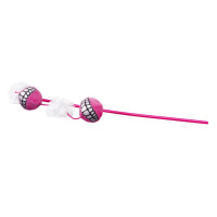 Rogz Catnip Ball Magic Stick Pink игрушка-дразнилка для кошек в виде удочки с 2-мя мячами и пером, розовая