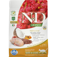 Farmina N&D Cat Quinoa сухой беззерновой корм для кошек для здоровья кожи и шерсти  перепел и киноа - 300 г