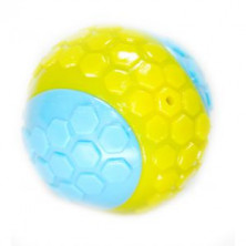 Nems игрушка для собак мяч резиновый двухцветный с пишалкой и погремушкой c запахом бекона 6,5 см