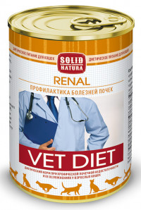 Solid Natura VET Renal консервы для кошек при хронической почечной недостаточности - 340 г