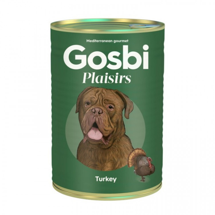 Влажный корм Gosbi Plaisirs для взрослых собак с индейкой - 400 г