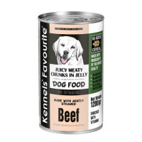 Влажный корм Kennels` Favourite Canned Food Beef для взрослых собак всех пород с кусочками говядины в желе - 1,2 кг