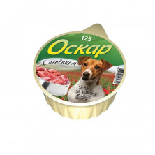 Оскар влажный корм для собак с ягненком в консервах - 125 г