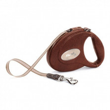 Flexi Leather M Tape dark brown поводок-рулетка для собак, коричневая 5 м