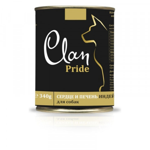 Clan Pride влажный корм для собак, рубец и печень говяжья в консервах - 340 г