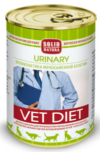 Solid Natura VET Urinary консервы для кошек для  профилактики мочекаменной болезни и при заболеваниях нижних отделов мочевыводящих путей - 340 г