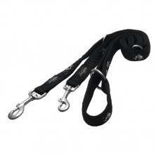 Поводок перестежка Rogz для собак мелких пород черный 1,1-1,3-1,8 м