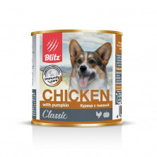 Влажный корм Blitz Adult Dog для взрослых собак с курицей и тыквой в консервах - 750 г
