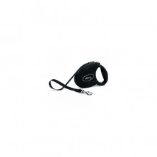 Flexi Leather M Tape black поводок-рулетка для собак, черная 5 м
