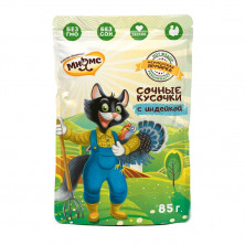 Мнямс Кот Федор влажный корм для взрослых кошек с индейкой "Фермерская ярмарка" - 85 г