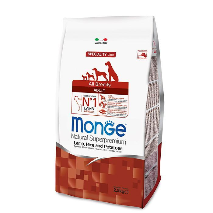 Monge Dog Speciality Adult Lamb для взрослых собак всех пород ягненок с рисом и картофелем - 12 кг