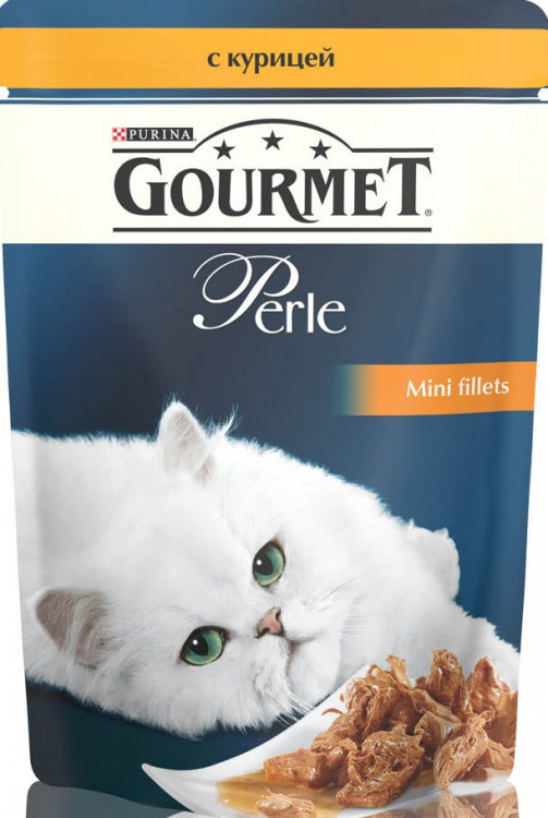 Паучи Gourmet Perle Mini-Fillet для взрослых кошек с курицей - 85 г