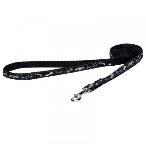 Поводок для собак ROGZ Fancy Dress S-11мм 1,8 м (Черный HL01CB)