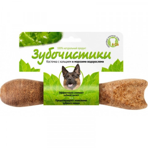 ДЕРЕВЕНСКИЕ ЛАКОМСТВА ЗУБОЧИСТИКИ Косточка жевательная для собак крупных пород от 25 кг Морские водоросли 1шт 265г