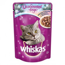 Whiskas для взрослых кошек мясные рулетики с кроликом и телятиной - 85 г