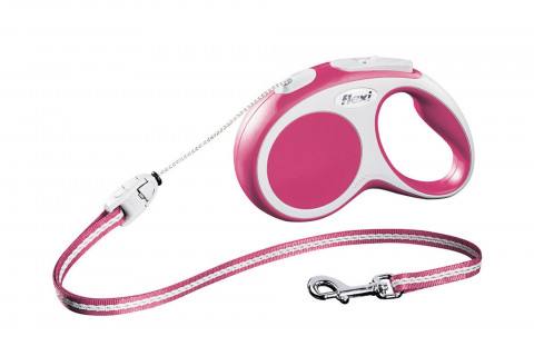 FLEXI рулетка VARIO S (до 12 кг) 8 м трос розовая
