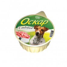 Оскар влажный корм для собак с индейкой в консервах - 125 г