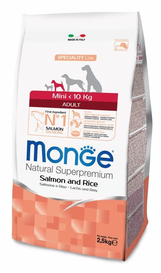 Monge Dog Speciality Mini для взрослых собак мелких пород лосось с рисом 2,5 кг