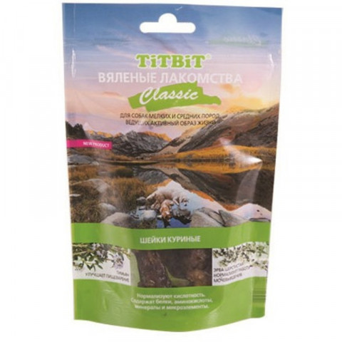 Titbit вяленые лакомства шейки куриные Classic 60 г