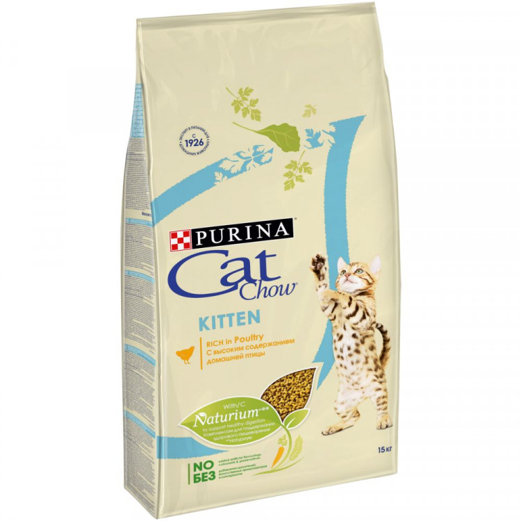Purina Cat Chow Kitten Chicken сухой корм для котят с домашней птицей - 15 кг