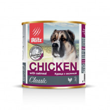 Влажный корм Blitz Adult Dog для взрослых собак с курицей и овсянкой в консервах - 750 г