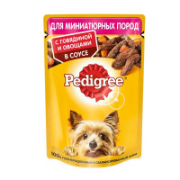 Pedigree влажный корм для взрослых собак миниатюрных пород с говядиной и овощами в паучах - 85 г