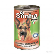 Simba Dog консервы для собак кусочки говядина с овощами 1,2 кг