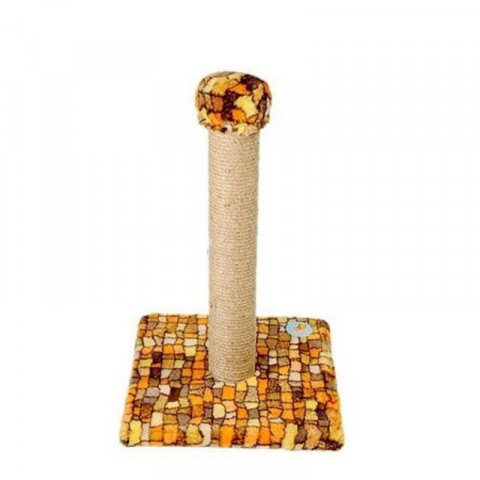 Зооник 2231 когтеточка-столб на подставке (мех) 34*34*55 см 1 ш