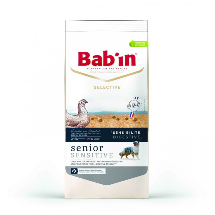 Сухой корм Babin Selective Senior Sensitive для пожилых собак с чувствительным пищеварением с курицей - 3 кг