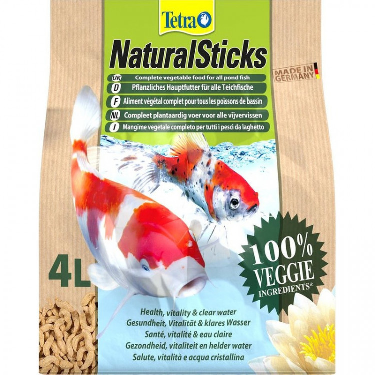 Корм Tetra Natural Sticks растительный для прудовых рыб в виде палочек в форме червя - 4 л 530 г