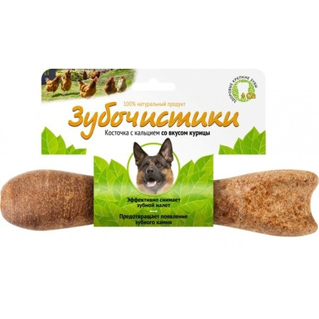 ДЕРЕВЕНСКИЕ ЛАКОМСТВА ЗУБОЧИСТИКИ Косточка жевательная для собак крупных пород от 25 кг Курица 1шт 265г