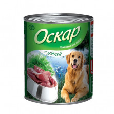 Оскар влажный корм для собак с уткой в консервах - 750 г