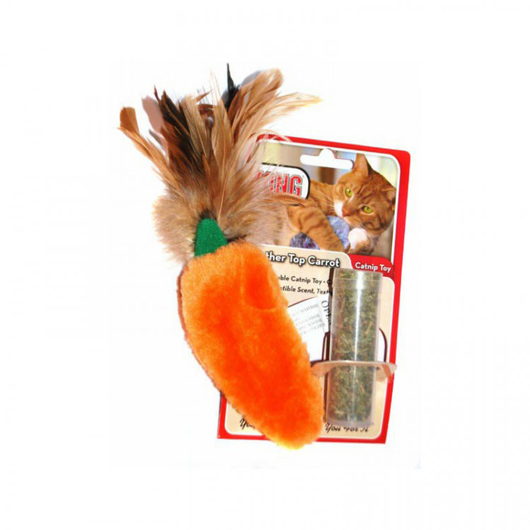 Kong игрушка для кошек "Морковь" плюш с тубом кошачьей мяты