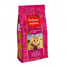 Родные корма сухой корм для взрослых кошек с мясным рагу 409 гр