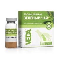 Veda лосьон для глаз зоогигиеническое средство для собак и кошек \"Зеленый чай\", 3 шт х 10 мл
