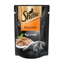 Sheba влажный корм для кошек с кусочками индейки 80 г