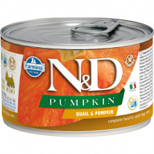 Влажный корм Farmina N&D для взрослых собак мелких пород с тыквой и перепелом - 140 г