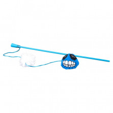 Rogz Catnip Fluffy Magic Stick Blue игрушка-дразнилка для кошек в виде удочки с плюшевым мячом, голубая