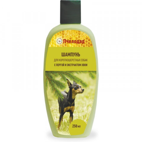 Шампунь Пчелодар для короткошерстных собак с пергой и хвоей - 250 мл