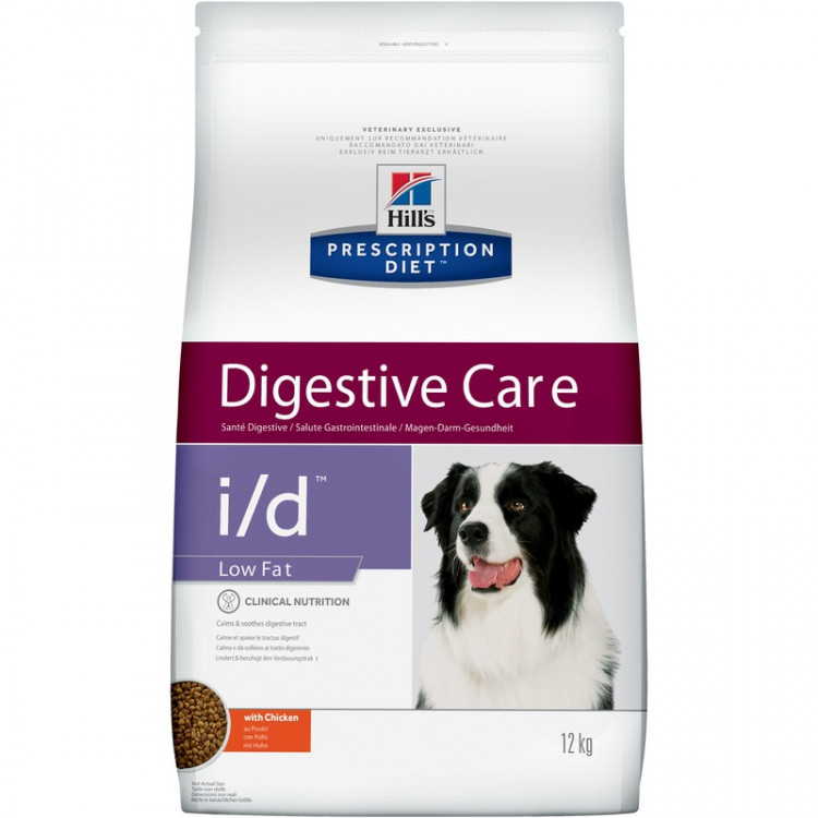 Hill's Prescription Diet i/d Low Fat Digestive Care сухой диетичекий корм для собак для поддержания здоровья ЖКТ и поджелудочной железы с курицей - 12 кг