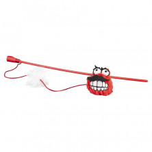 Rogz Catnip Fluffy Magic Stick Red игрушка-дразнилка для кошек в виде удочки с плюшевым мячом, красная