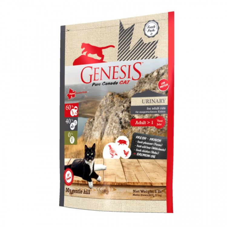 Genesis Pure Canada My Gentle Hill Urinary для взрослых кошек, склонных к проблемам мочеполовой системы с кабаном, фазаном и курицей - 2.268 кг
