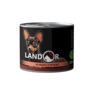Landor влажный корм для собак мелких пород с ягненком и кроликом в консервах - 200 г